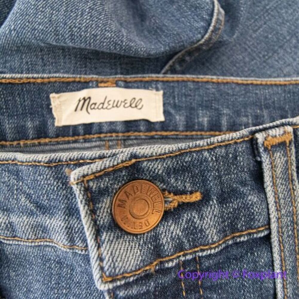 New! Madewelll Slim Wide-Leg Jeans in‎ Crownridge Wash: Raw-Hem Edition, size 27 - Picture 13 of 16
